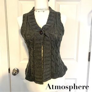 Atmosphere Grey Knit Vest- European Size 8- Only worn once!